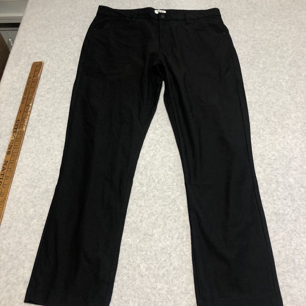 TWICE Black Performance Pants Mens Size 36x30 Logo Button W